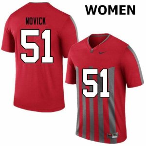 Women's Ohio State Buckeyes #51 Brett Novick Retro Nike NCAA College Football Jersey September XBQ8744ML